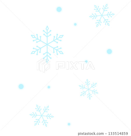 Light blue falling snow and snowflakes illustration 133514859