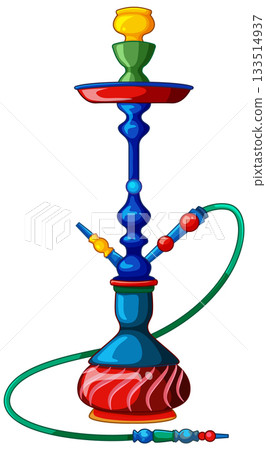 Colorful Middle Eastern Hookah Vector Illustration 133514937
