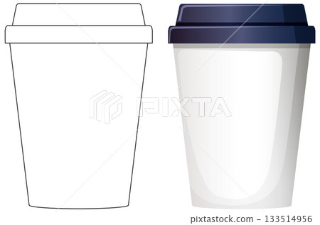 Vector Illustration of Takeaway Coffee Cup with Blue Lid Vector Illustration of Takeaway Coffee Cup with Blue Lid 133514956