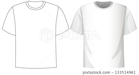 Blank White T-Shirt Vector Front View Illustration 133514961