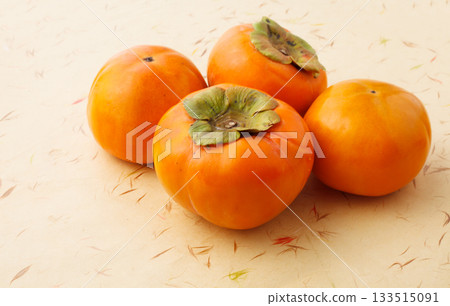 Fuyu persimmon studio photography 133515091