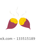 Illustration of steaming roasted sweet potato 133515189