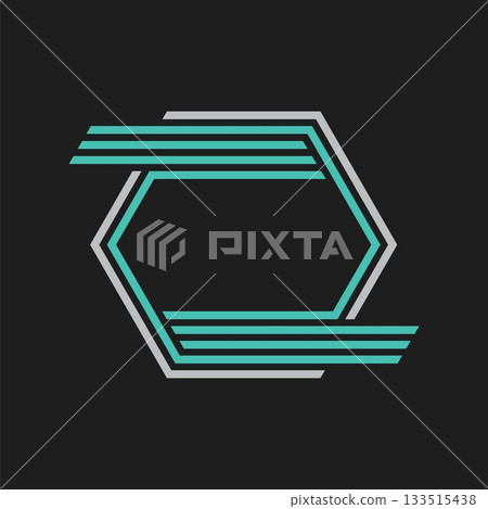 hexagonal line frame vector element design template hexagonal line frame vector element design template 133515438