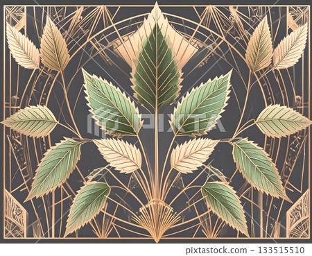 風格化的植物圖案背景 133515510