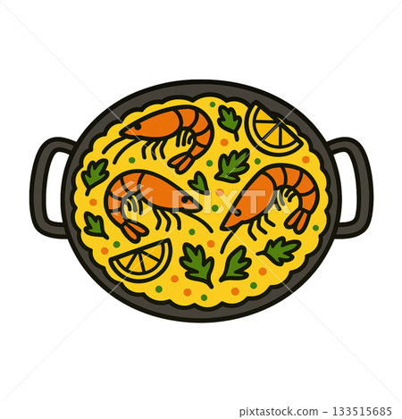 Paella simple illustration 133515685