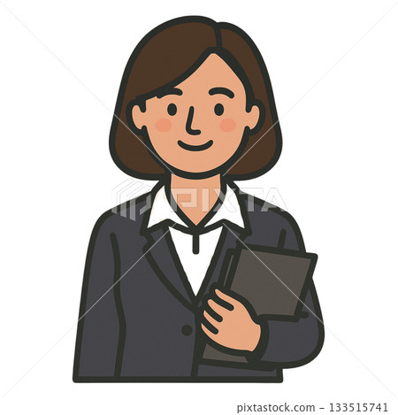 一張女性員工的簡單插圖 133515741
