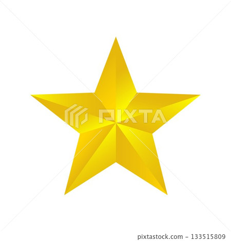 Brilliant Gold Star Vector Icon & 3D Shiny Award Symbol 133515809