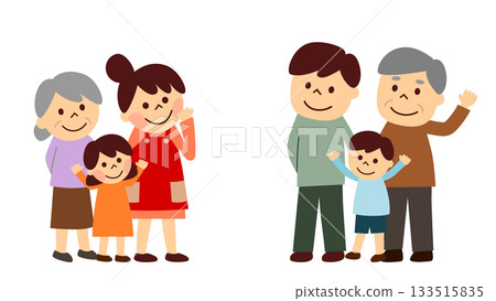 Three-generation family thinking 133515835