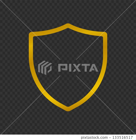 Golden Shield Icon for Protection and Security 133516517