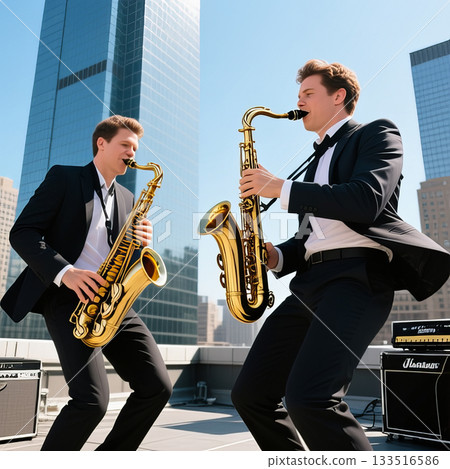 Musicians on the roof 133516586