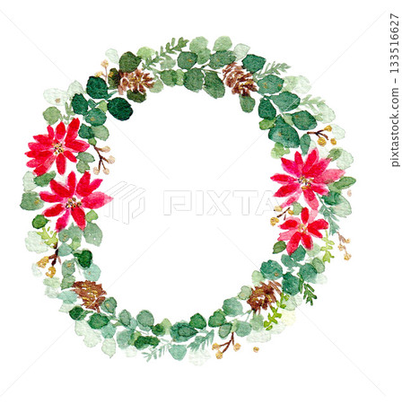 一品紅聖誕花環 133516627