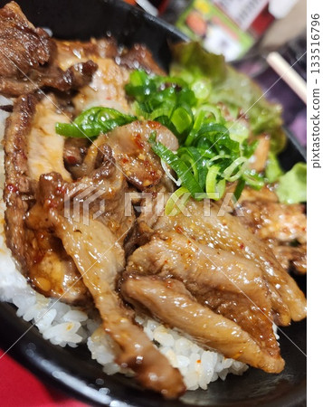 Delicious pork loin yakiniku bento Delicious pork loin yakiniku bento 133516796