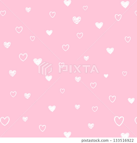 Cute handwritten heart background seamless pattern Cute handwritten heart background seamless pattern 133516922
