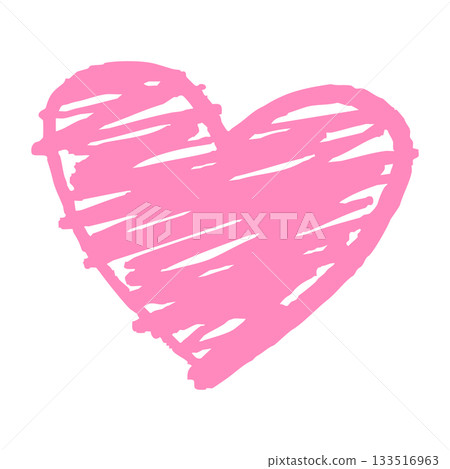 簡單可愛的粉紅色手寫愛心 133516963