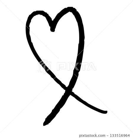 簡單可愛的黑色手寫愛心 133516964