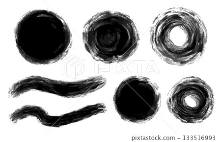 手繪圓形筆刷套裝 133516993