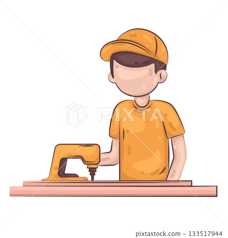 Illustration of carpenter 133517944