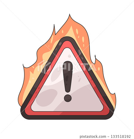 illustration of fire warning sign illustration of fire warning sign 133518192