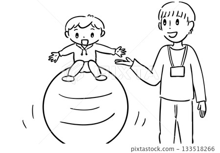 Children doing core training during physical therapy 133518266