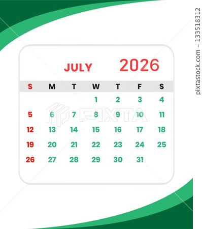 July 2026 Monthly Calendar Planner 133518312