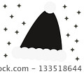Stylish black Santa hat 133518644