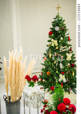 Christmas tree and red 133518664