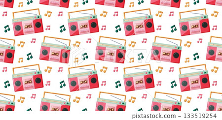 Classic 90s Boombox Radio Pattern Classic 90s Boombox Radio Pattern 133519254