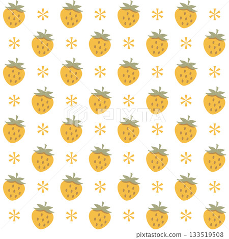 Yellow strawberry pattern 133519508