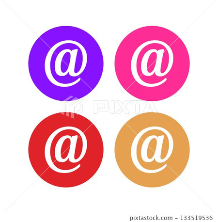 Colorful At Symbol Icons Collection 133519536