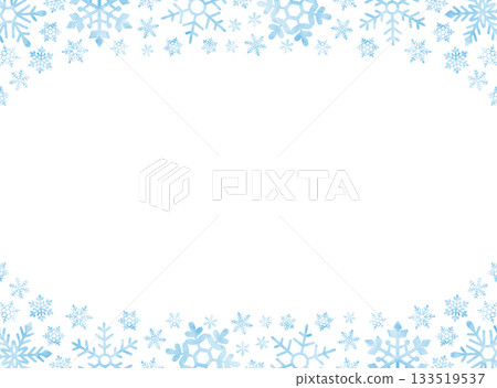 Snowflake watercolor frame illustration light blue Snowflake watercolor frame illustration light blue 133519537
