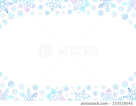 Transparent snowflake watercolor frame illustration 133519545