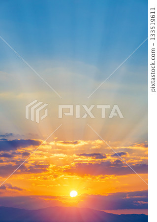 Mountain range and morning sun Mountain range and morning sun 133519611