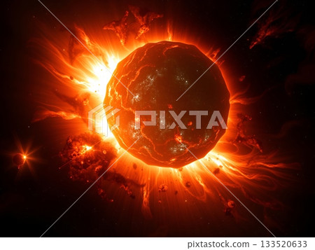 Fiery Planet Orbiting a Volcanic Star: Cosmic Inferno Fiery Planet Orbiting a Volcanic Star: Cosmic Inferno 133520633
