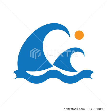 Powerful Dynamic Wave And Sunburst Logo With Thick Striking Lines Powerful Dynamic Wave And Sunburst Logo With Thick Striking Lines 133520890