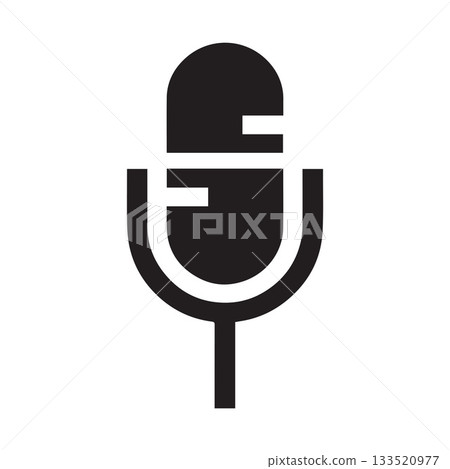 Minimal Podcast Recording Emblem Representing Simple Digital Communication 133520977