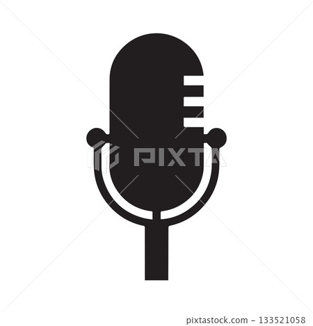 Headphone Enclosed Microphone Logo Showing Immersive Podcast Listening Experience 133521058