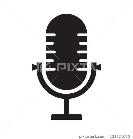 Waveform Microphone Logo Showing Creative Modern Podcast Sound Representation 133521060