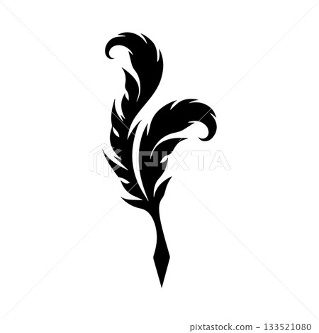 Shield Shaped Quill Pen Logo Showing Honor Protection and Classic Writing Heritage Shield Shaped Quill Pen Logo Showing Honor Protection and Classic Writing Heritage 133521080