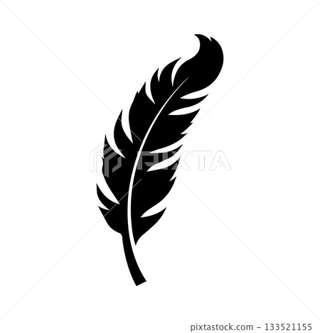 Feather Pen Music Emblem Representing Balanced Literature Expression and Imaginative Spirit 133521155