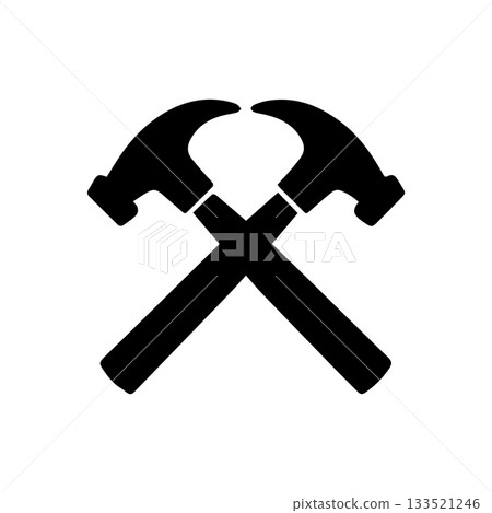 Sharp Angular Hammer Emblem Representing Modern Craft Power and Structural Identity 133521246