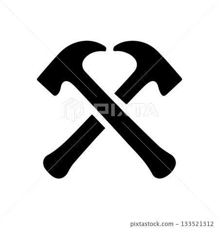 Rough Brush Hammer Icon Representing Toughness Hard Work and Strength 133521312