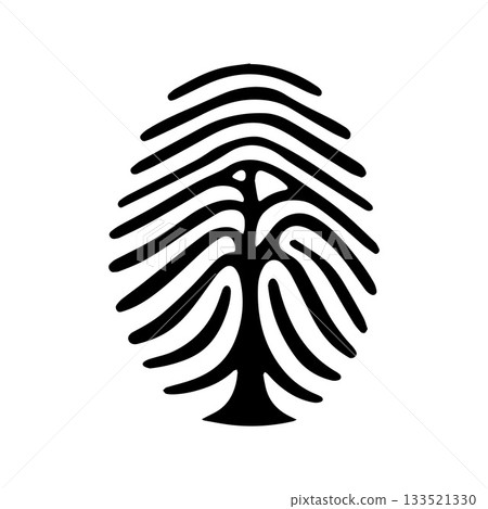 Tree Branch Fingerprint Logo Showing Life Growth and Human Roots 133521330