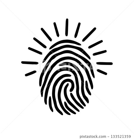 Spiral Vortex Fingerprint Logo Showing Depth Motion and Human Essence 133521359