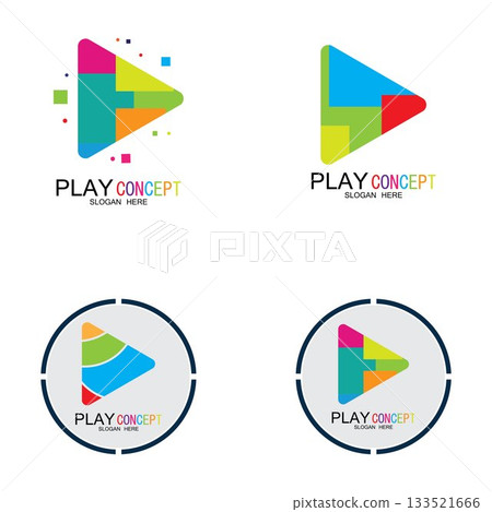 Play logo design concept vector Icon Symbol 133521666