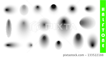 Vector round halftone gradient textures. 133522188