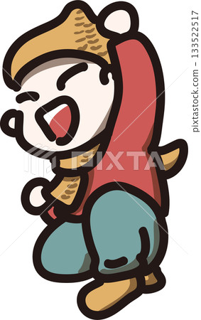 一幅色彩鮮豔的插圖，描繪了一個孩子揮舞著拳頭。 133522517