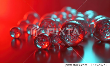 Abstract Network of Spheres Illuminated by Modern Energy 133523242