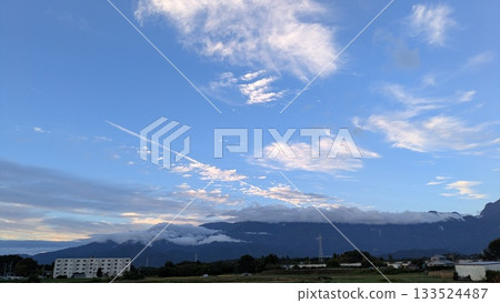 Aerial cloud floating in the blue sky Aerial cloud floating in the blue sky 133524487