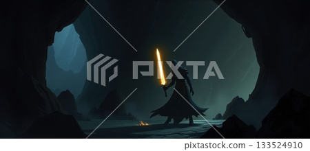 Breathtaking Waterfall in Iceland with a Rainbow on a Sunny Day 133524910