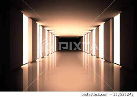 Lit up black modern hallway 133525242